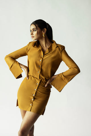 Tan Shirt Dress